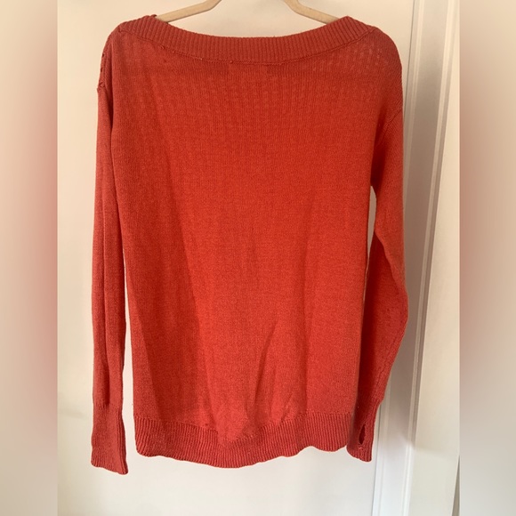 Pumpkin / muted tangerine-colored sweater - If it Were Me Sweater size S - Picture 3 of 10